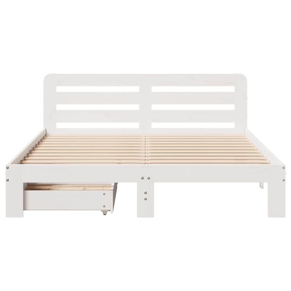 vidaXL Bed Frame without Mattress White 160x200 cm Solid Wood Pine