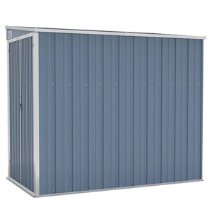 vidaXL Wall-mounted Garden Shed Grey 118x194x178 cm Galvanised Steel