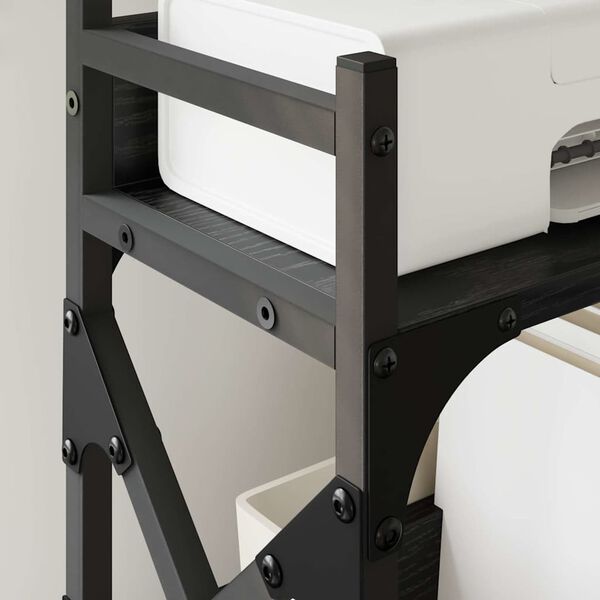 vidaXL Printer Stand Black Oak 40 x 20 x 40 cm Engineered Wood
