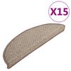 vidaXL Carpet Stair Treads 15 pcs Brown 65x21x4 cm