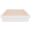 vidaXL Bed Frame without Mattress White Solid Wood Single