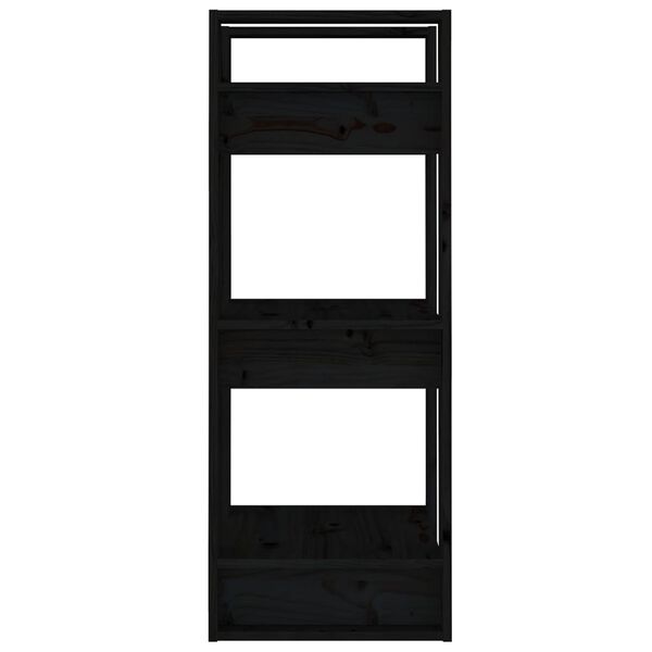 vidaXL Book Cabinet/Room Divider Black 41x35x91 cm Solid Wood Pine