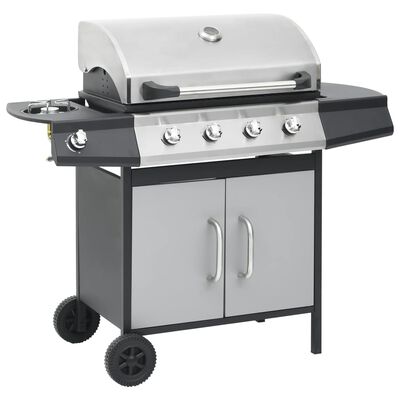vidaXL Gas Barbecue Grill 4+1 Cooking Zone Steel & Stainless Steel