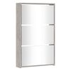 vidaXL Shoe Cabinet with Mirror 3-Layer Concrete Grey 63x17x102.5 cm