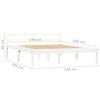 vidaXL Bed Frame without Mattress White Solid Pine Wood 140x200 cm