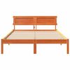 vidaXL Bed Frame with Headboard Wax Brown 135 x 190 cm Solid Pine Wood
