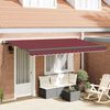 vidaXL Retractable Awning Manual Burgundy 400 x 200 cm Fabric