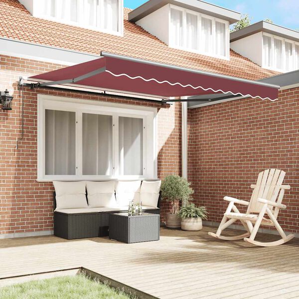 vidaXL Automatic Retractable Awning Burgundy 300x250 cm