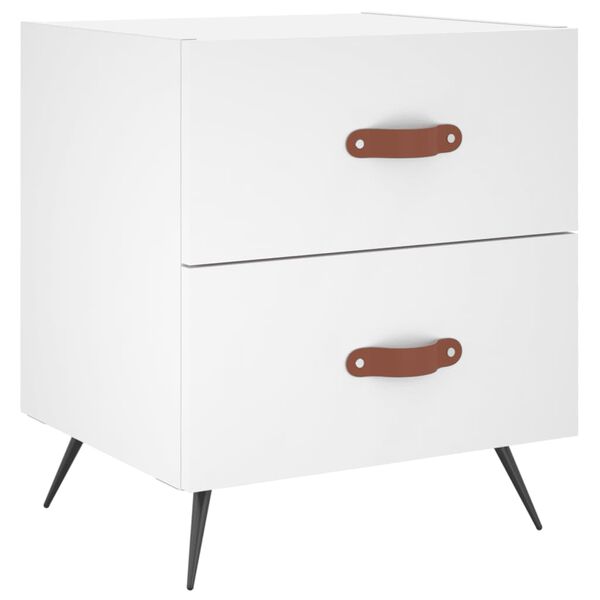 vidaXL Bedside Cabinet White 40x35x47.5 cm Engineered Wood