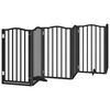 vidaXL Dog Gate with Door Foldable 12 Panels Black 600 cm Poplar Wood