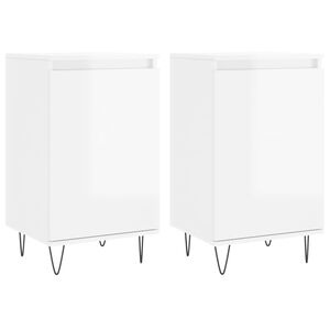 vidaXL Sideboards 2 pcs High Gloss White 40x35x70 cm Engineered Wood