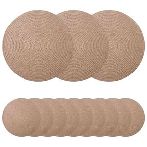 vidaXL Jute Placemets 12 pcs Natural 100% Tossa Jute