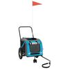 vidaXL Pet Bike Trailer Blue and Black Oxford Fabric and Iron