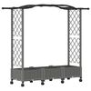 vidaXL Raised Bed with Trellis and Roof Light Grey 169 x 40 x 129 cm