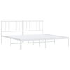vidaXL Metal Bed Frame without Mattress with Headboard White 183x213cm