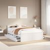 vidaXL Bed Frame without Mattress with Headboard White 150x200 cm King Size Solid Wood Pine