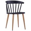 vidaXL Dining Chairs 2 pcs Black Plastic