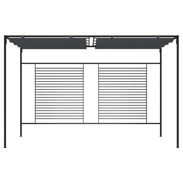 vidaXL Gazebo with Retractable Roof 4x3x2.3 m Anthracite 180 g/m&sup2;