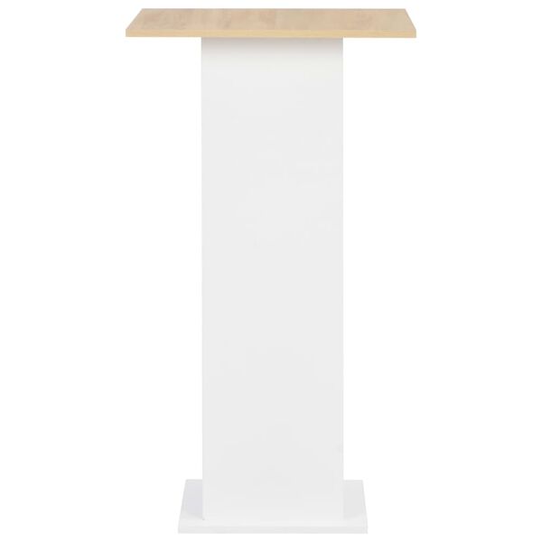 vidaXL Bar Table White and Sonoma Oak 60x60x110 cm