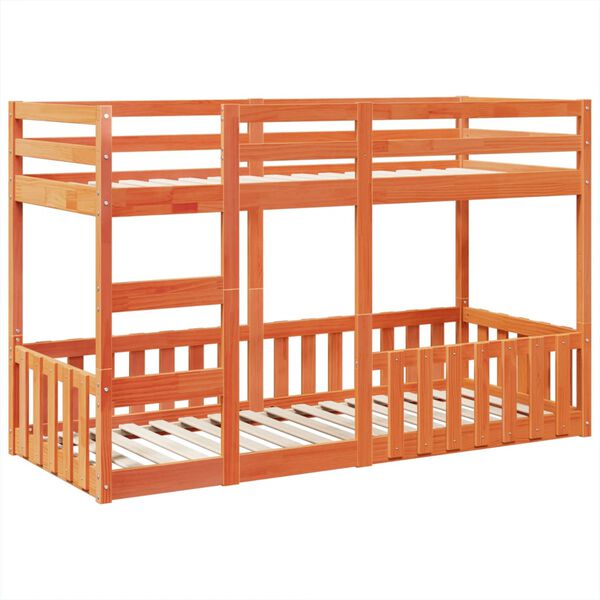 vidaXL Bunk Bed Wax Brown 90x190 cm Solid Wood Pine