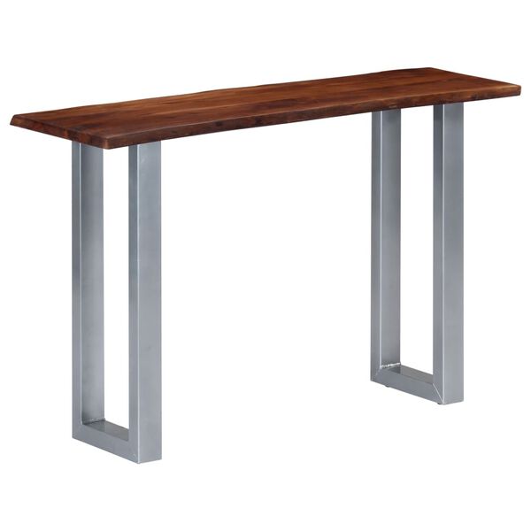 vidaXL Console Table 115x35x76 cm Solid Aacia Wood and Iron