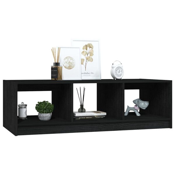 vidaXL Coffee Table Black 110x50x34 cm Solid Pinewood