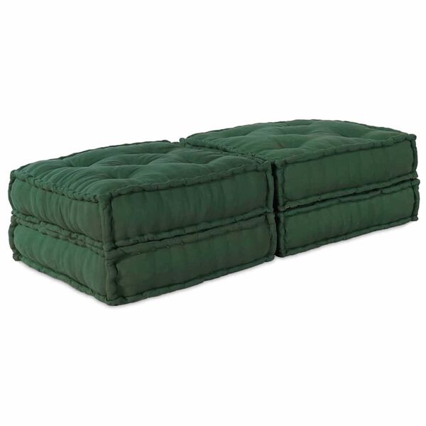 vidaXL Modular Sofa 2 pcs Green 140 x 70 x 36 cm Fabric