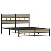 vidaXL Metal Bed Frame without Mattress Sonoma Oak 135x190 cm Double