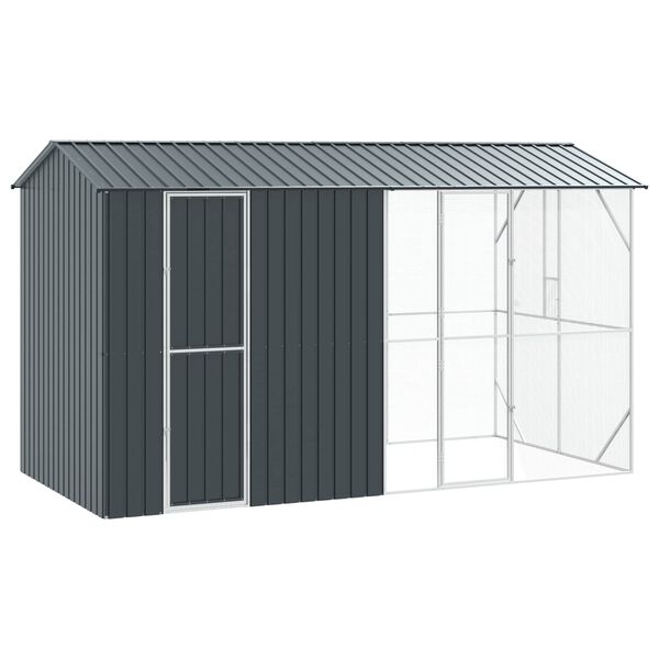 vidaXL Bird Cage Anthracite 430 x 208 x 247 cm Galvanised Steel