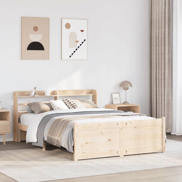 vidaXL Bed Frame with Headboard without Mattress 120x190 cm Small Double