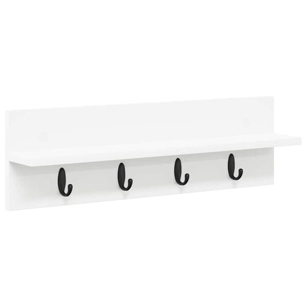 vidaXL Wall-Mounted Coat Rack White 60 x 10.5 x 18 cm Engineered wood
