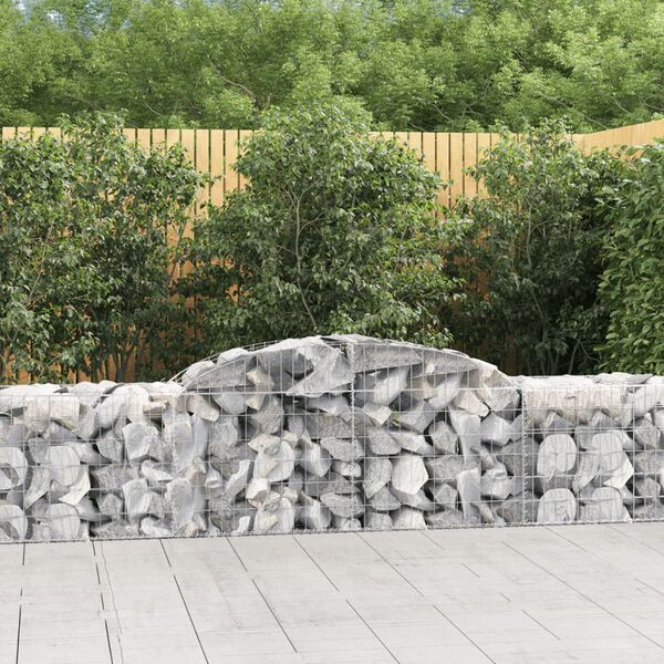 vidaXL Arched Gabion Baskets 12 pcs 300x50x60/80 cm Galvanised Iron