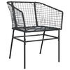 vidaXL 3 Piece Garden Dining Set Black Poly Rattan Glass
