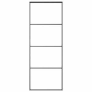 vidaXL Sliding Door Frosted ESG Glass and Aluminium 76x205 cm Black