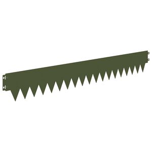 vidaXL Lawn Edging 20 pcs 103 x 15 cm Steel Olive Green