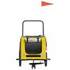 vidaXL Pet Bike Trailer Yellow and Grey Oxford Fabric and Iron