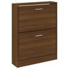 vidaXL Shoe Cabinet Brown Oak 59x17x81 cm Engineered Wood