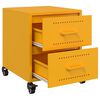 vidaXL Bedside Cabinet Mustard Yellow 36x39x43.5 cm Steel