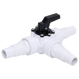vidaXL Swimming Pool 3-Way Ball Valve White and Black