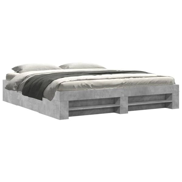 vidaXL Bed Frame without Mattress Concrete Grey 180x200cm Engineered Wood
