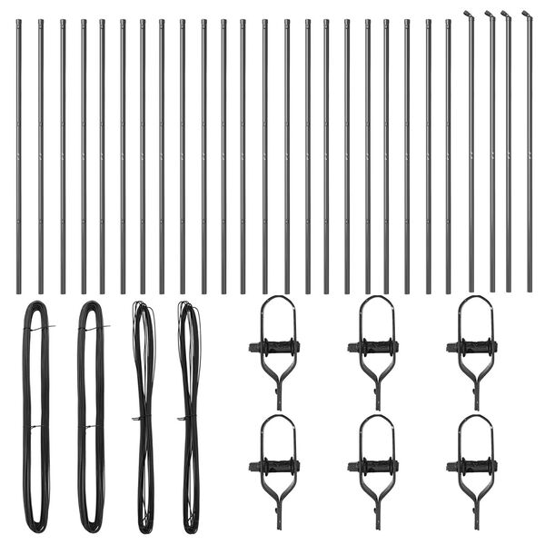 vidaXL Fence Post Other 26 pcs Grey 3.2 x 3.2 x 200 cm Steel