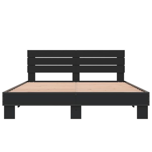 vidaXL Bed Frame without Mattress Black 150x200 cm King Size