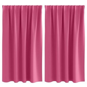 vidaXL Blackout Curtains with Rings 2 pcs Bright Pink 140 x 140 cm
