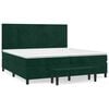 vidaXL Box Spring Bed with Mattress Dark Green 200x200 cm Velvet