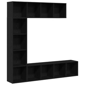 vidaXL Bookshelf 3 pcs Black Oak 36 x 30 x 143 cm Engineered Wood