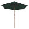 vidaXL Garden Parasol 270x270 cm Wooden Pole Green