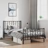 vidaXL Metal Bed Frame without Mattress with Footboard Black 100x200cm
