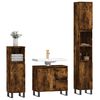 vidaXL 3 Piece Bathroom Furniture Set Smoked Oak Engineered Wood