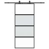 vidaXL Sliding Door with Hardware Set Black 90x205 cm Tempered Glass