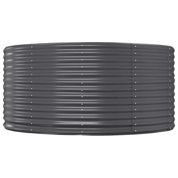 vidaXL Garden Raised Bed Anthracite 447x140x68 cm Galvanised Steel